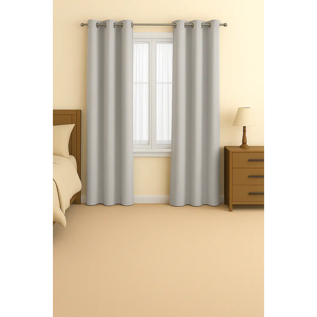 Cortina Blackout 100% Engomada Termica Tela Ligera 140x225 - Microfibra Premium - 2 Paños Negro 135