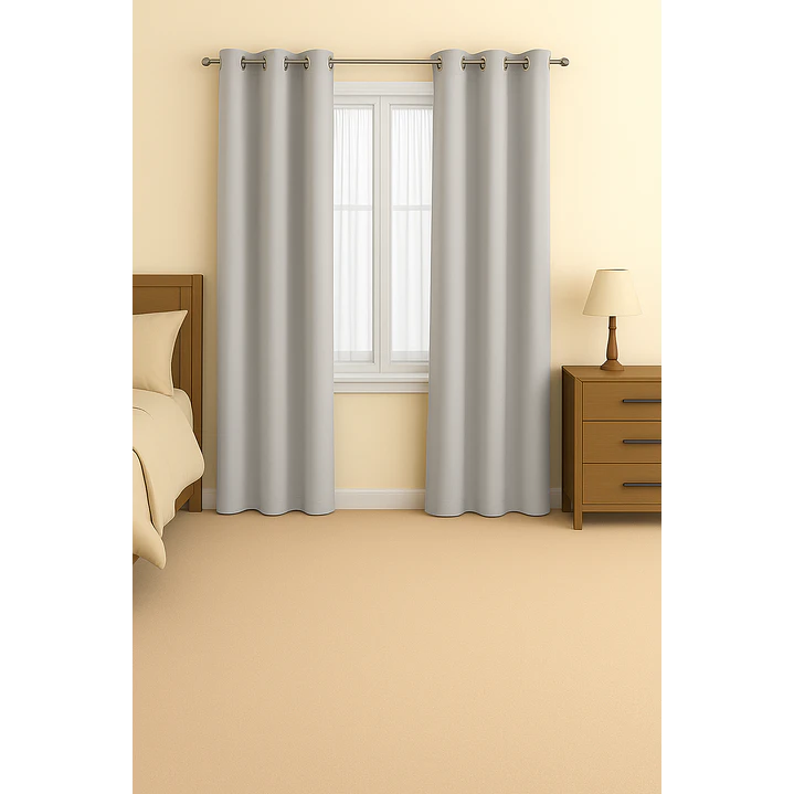 Cortina Blackout 100% Engomada Termica Tela Ligera 140x225 - Microfibra Premium - 2 Paños Negro 135