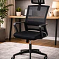 Silla de Oficina para Escritorio Mesh con Apoyacabeza Negra - Miniatura 2