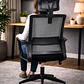Silla de Oficina para Escritorio Mesh con Apoyacabeza Negra - Miniatura 3