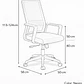 Silla de Oficina para Escritorio Mesh con Apoyacabeza Negra - Miniatura 5