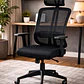 Silla de Oficina para Escritorio con Apoyacabeza Brazo Regulable Negra - Miniatura 2
