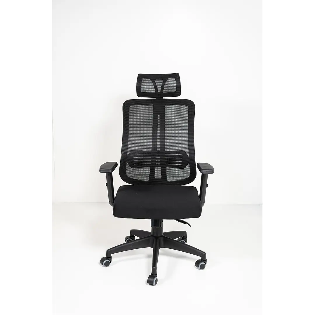 Silla de Oficina para Escritorio con Apoyacabeza Brazo Regulable Negra 4