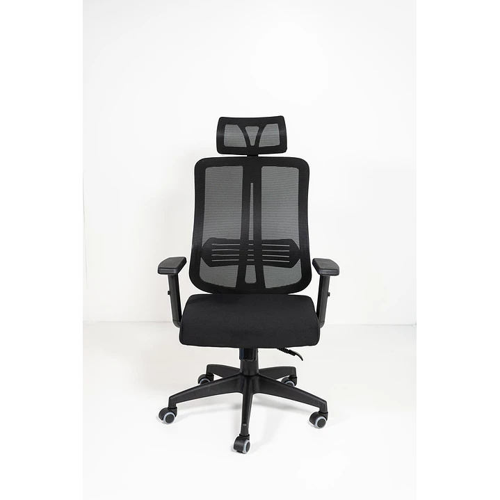 Silla de Oficina para Escritorio con Apoyacabeza Brazo Regulable Negra 4