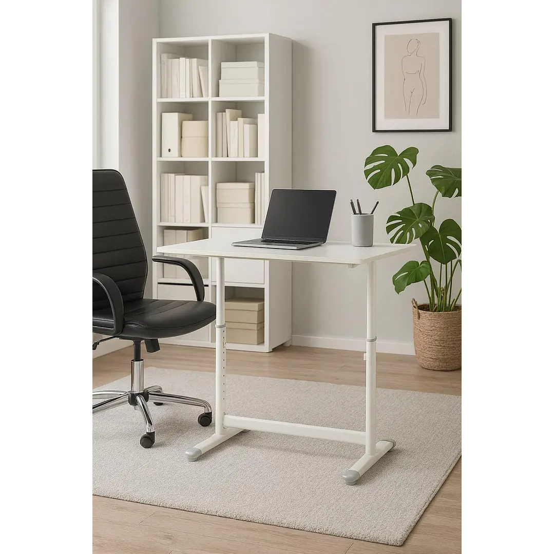 Escritorio Funcional Altura Ajustable 120x60x63-86cm Blanco 2