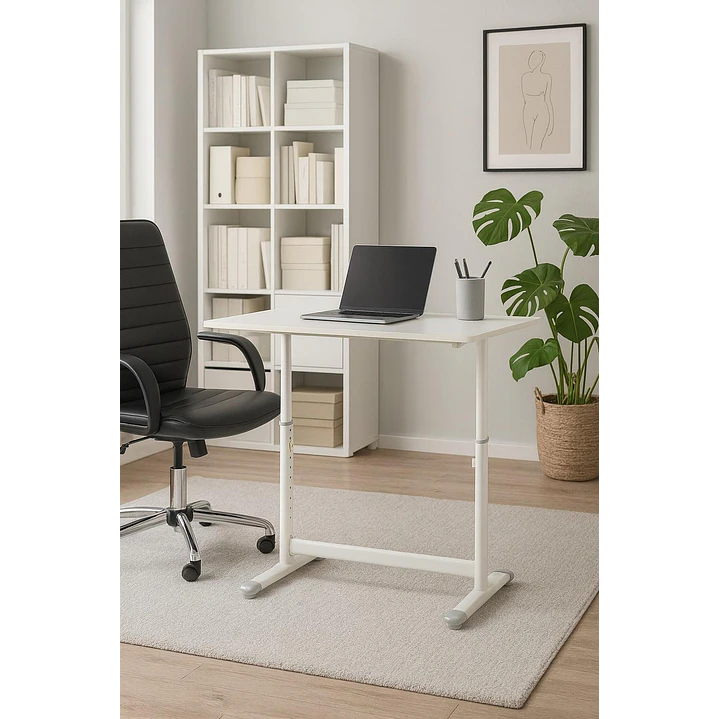 Escritorio Funcional Altura Ajustable 120x60x63-86cm Blanco 2