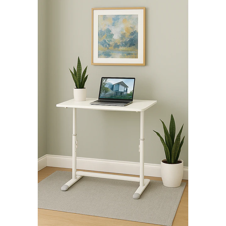 Escritorio Funcional Altura Ajustable 80x60x63-86cm Blanco 2