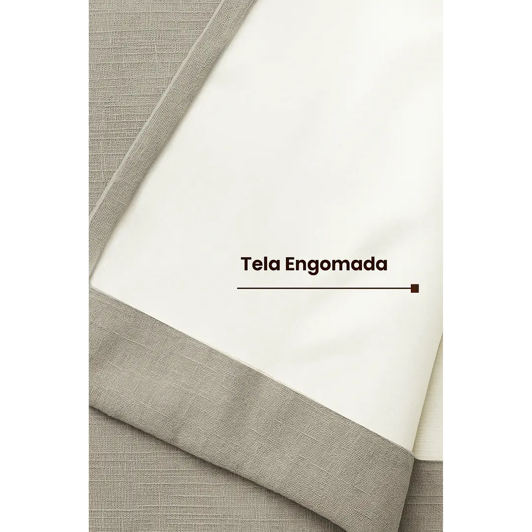 Cortina Blackout Tela Tipo Lino Gruesa 140x220 – Pack  2 Paños Taupe 4
