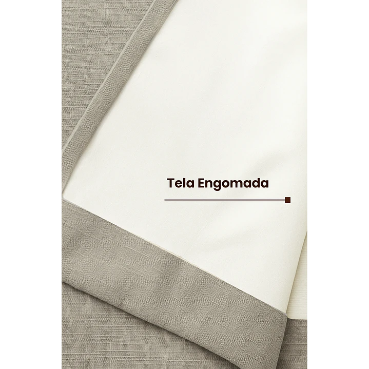 Cortina Blackout Tela Tipo Lino Gruesa 140x220 – Pack  2 Paños Taupe 4