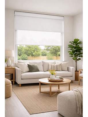 Cortina Roller Doble Blackout / Sunscreen Color Blanco