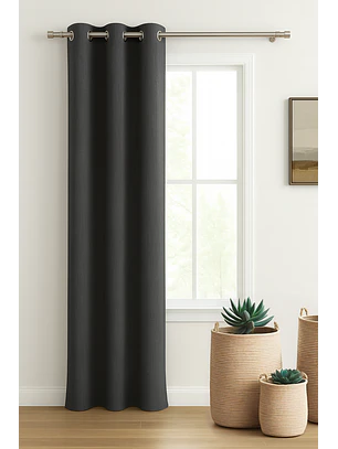 Cortina Blackout Tela Tipo Lino Gruesa 140x220 – 1 Paño Gris Oscuro