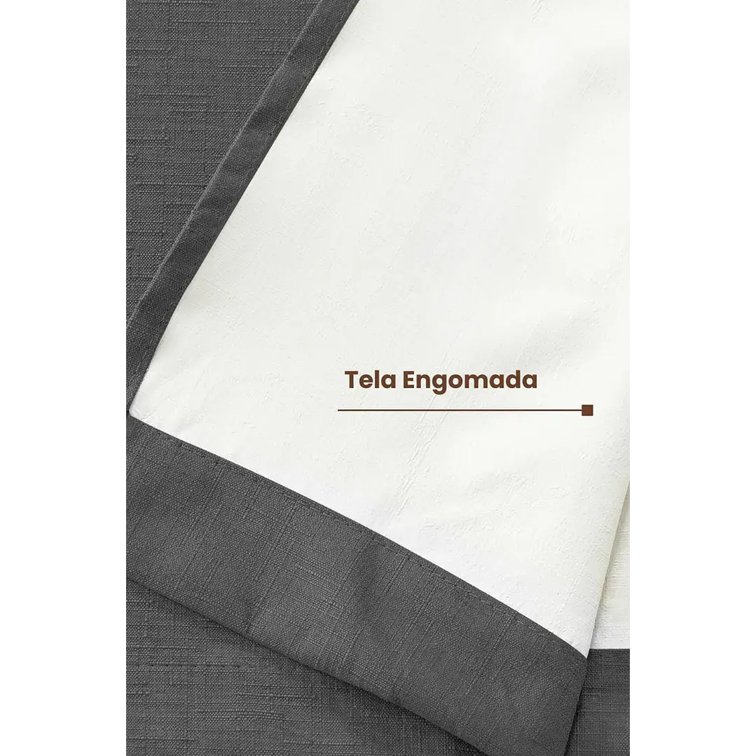 Cortina Blackout Tela Tipo Lino Gruesa 140x220 – 1 Paño Gris Oscuro 4