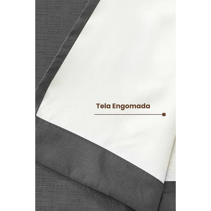 Cortina Blackout Tela Tipo Lino Gruesa 140x220 – 1 Paño Gris Oscuro 4