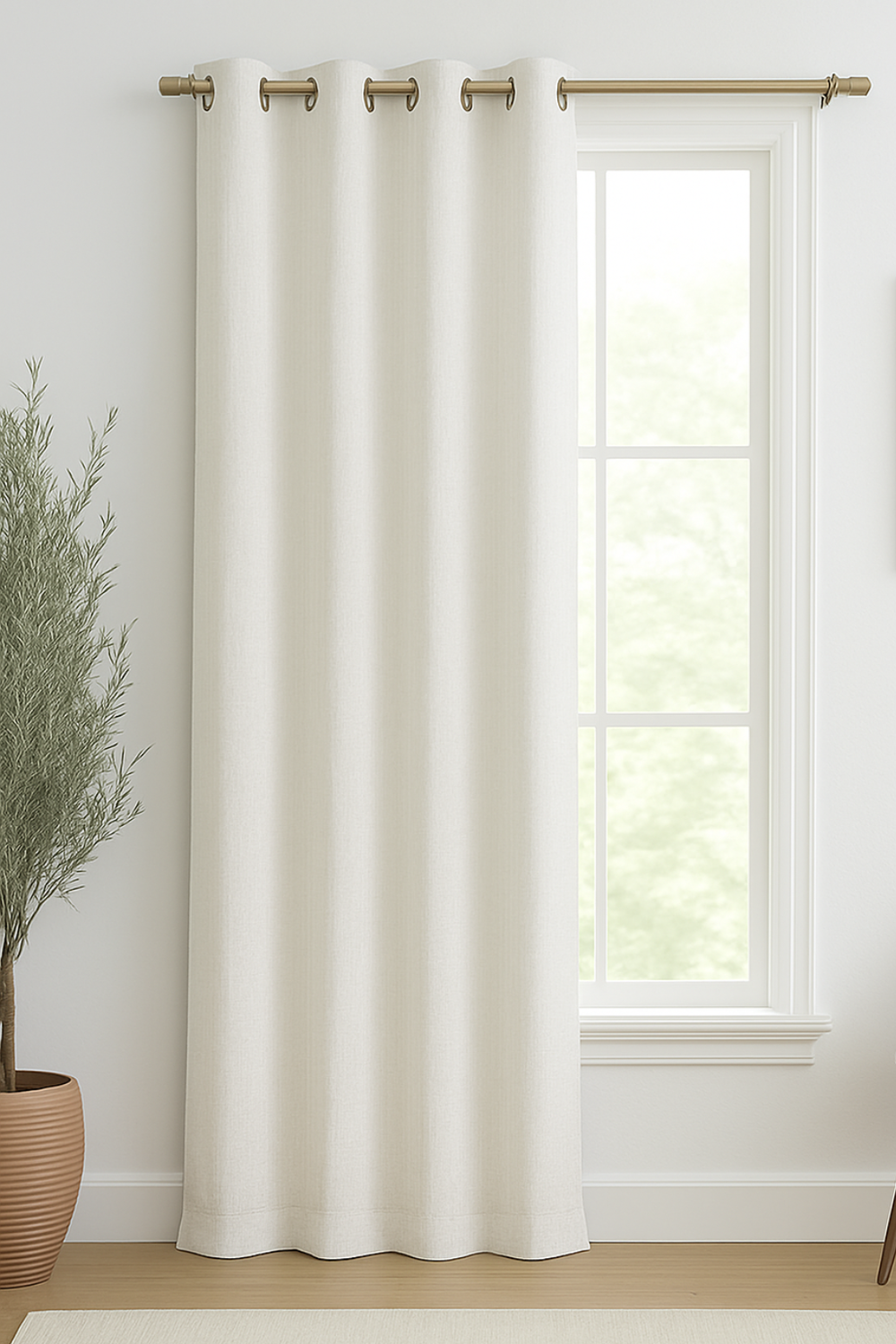 Cortina Blackout Tela Tipo Lino Gruesa 140x220 – 1 Paño Blanco
