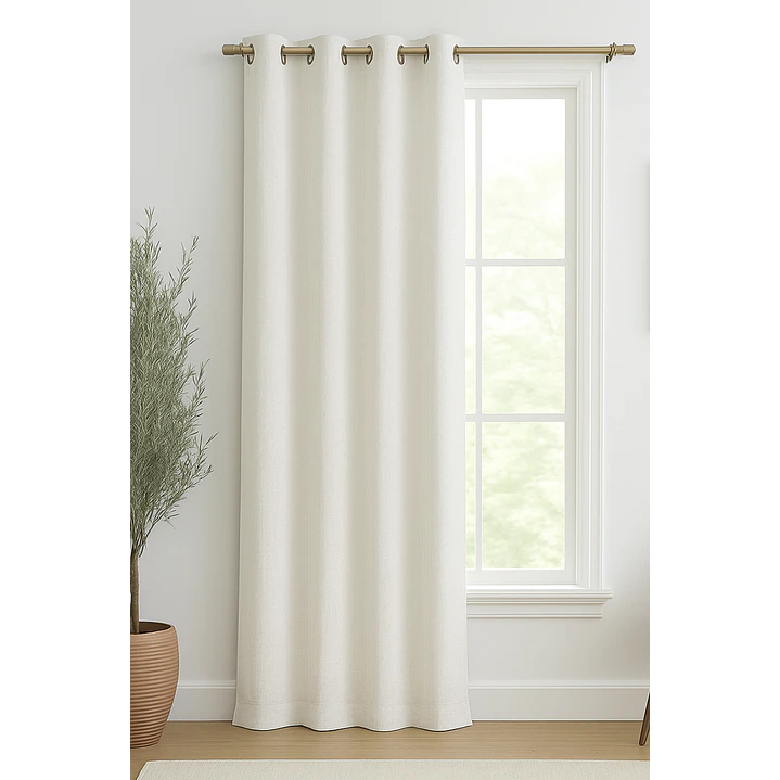 Cortina Blackout Tela Tipo Lino Gruesa 140x220 – 1 Paño Blanco 1