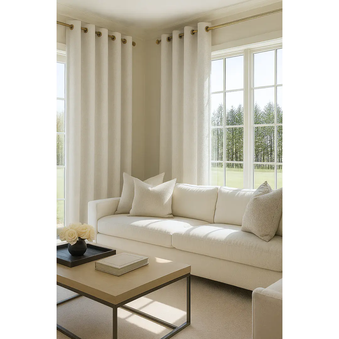 Cortina Blackout Tela Tipo Lino Gruesa 140x220 – 1 Paño Blanco 5