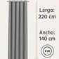 Cortina Blackout Tela Tipo Lino Gruesa 140x220 – Pack 2 Paños Gris Oscuro - Miniatura 3