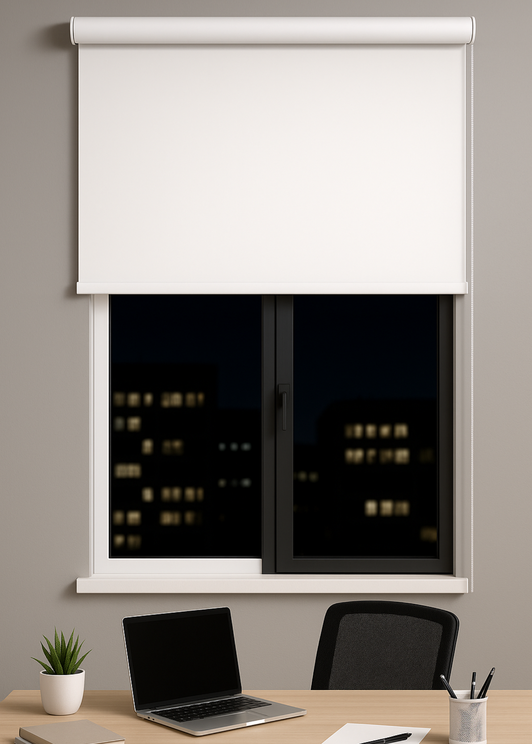 Cortina Roller Blackout 120 X 220 Cm Blanco