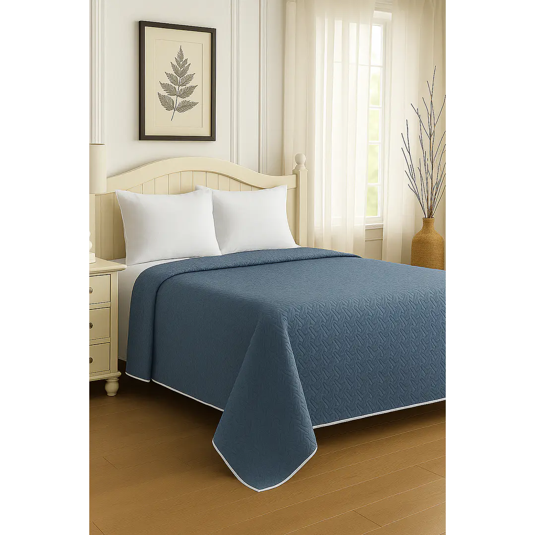 Cubrecama Quilt Reversible Azul 1