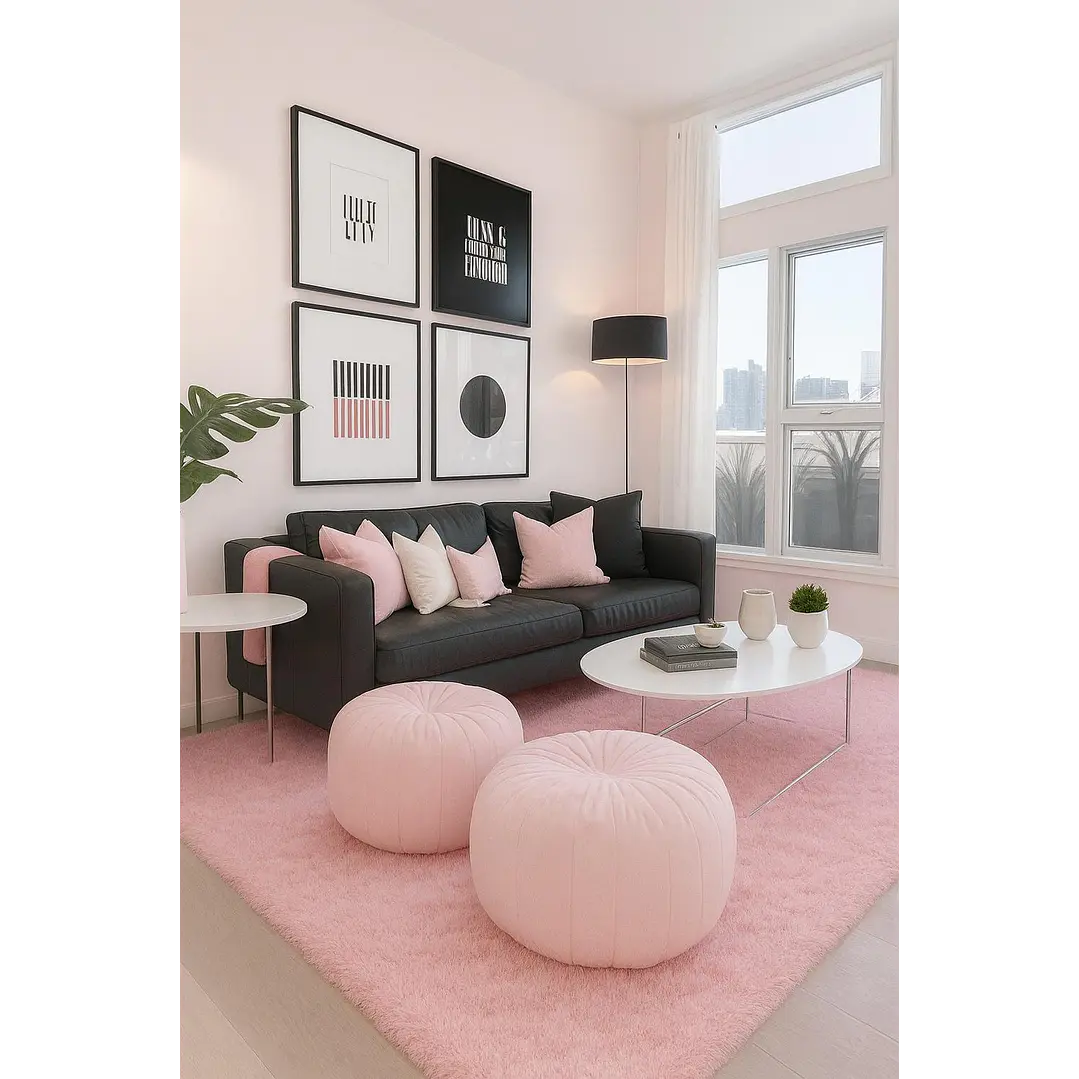 Alfombra Peluda Shaggy Rosa 200x220 Clems 2
