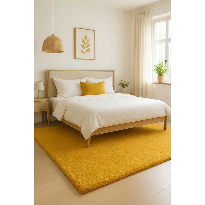 Alfombra Timmy Peluda Extra Suave Amarillo Gold 200x220 5