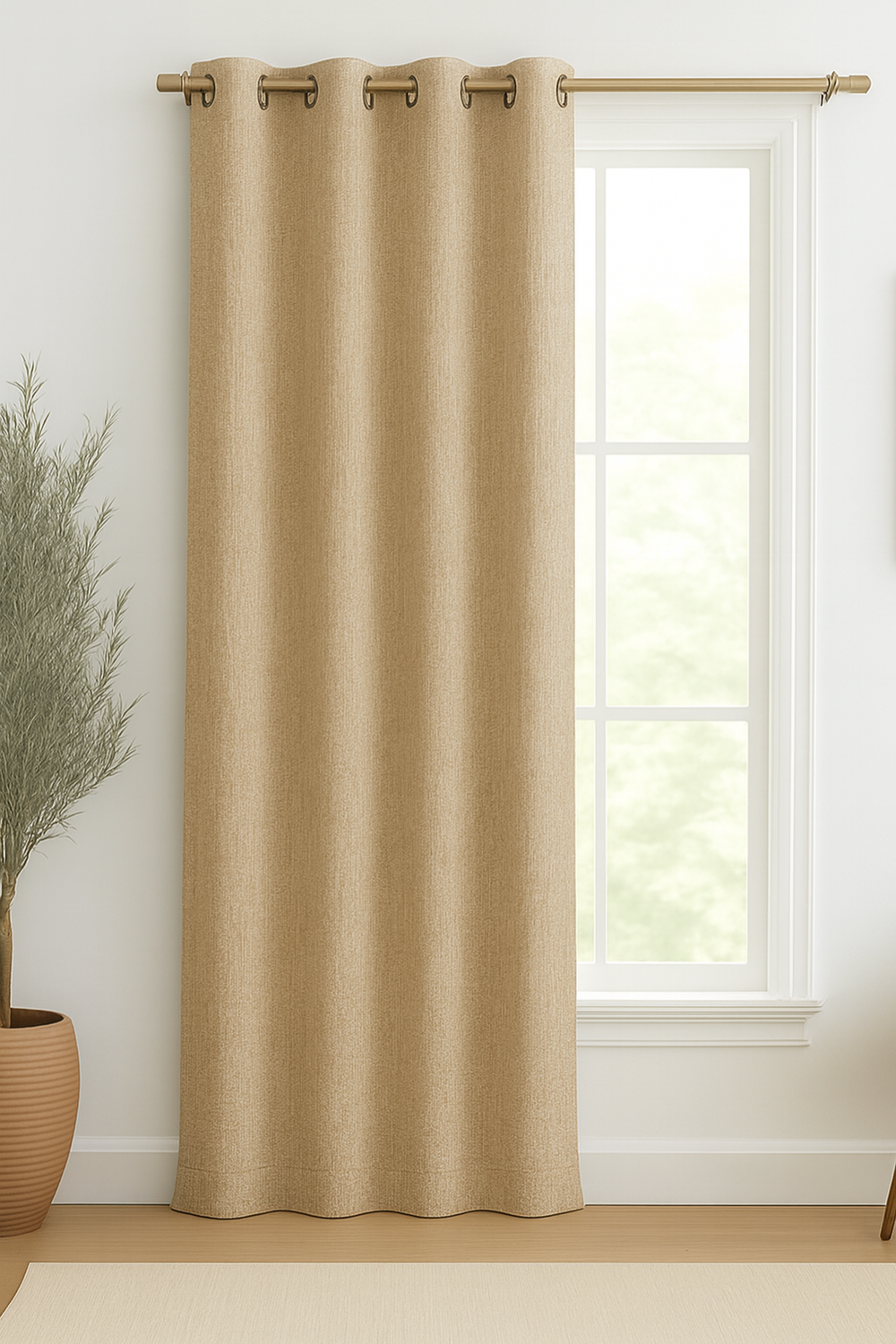 Cortina Blackout Tela Tipo Lino Gruesa 140x220 – 1 Paño Beige