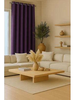 Cortina Blackout 100% Engomada Termica Tela Ligera 140x225 - Microfibra Premium - 1 Paño Morado