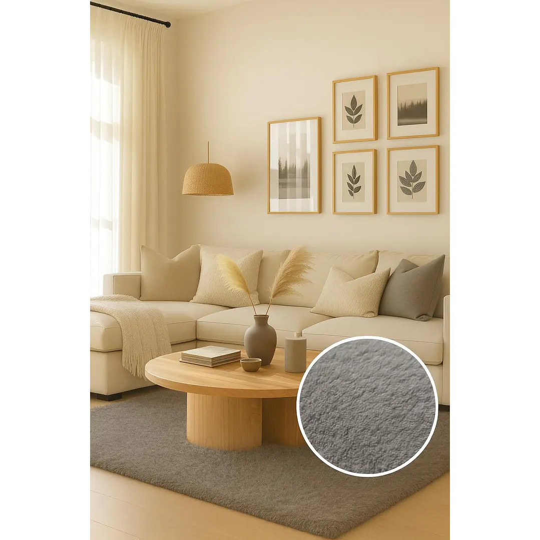 Alfombra Timmy Peluda Extra Suave Living Color Gris 150x200 1