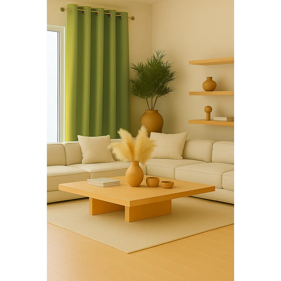 Cortina Blackout 100% Engomada Termica Tela Ligera 140x225 - Microfibra Premium - 1 Paño Verde 1