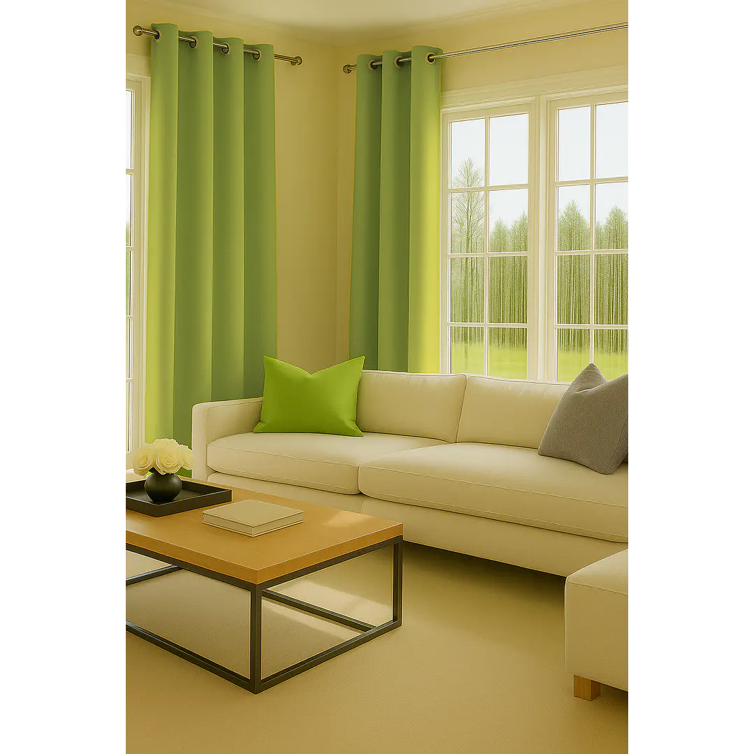 Cortina Blackout 100% Engomada Termica Tela Ligera 140x225 - Microfibra Premium - 1 Paño Verde 4