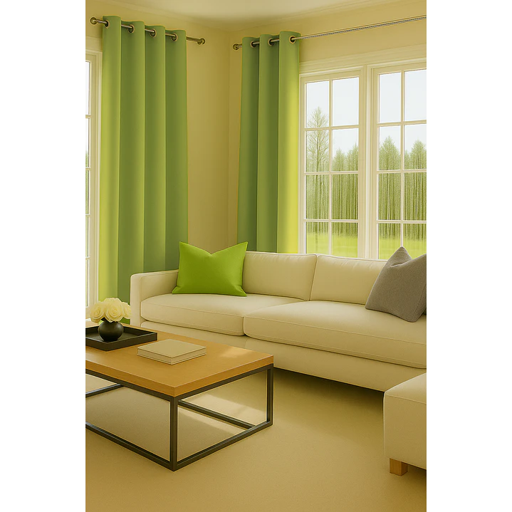 Cortina Blackout 100% Engomada Termica Tela Ligera 140x225 - Microfibra Premium - 1 Paño Verde 4
