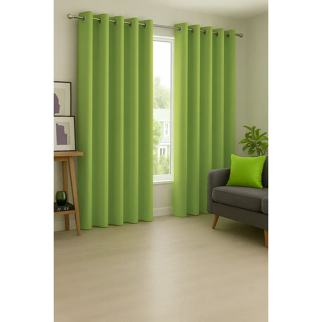 Cortina Blackout 100% Engomada Termica Tela Ligera 140x225 - Microfibra Premium - 1 Paño Verde 5