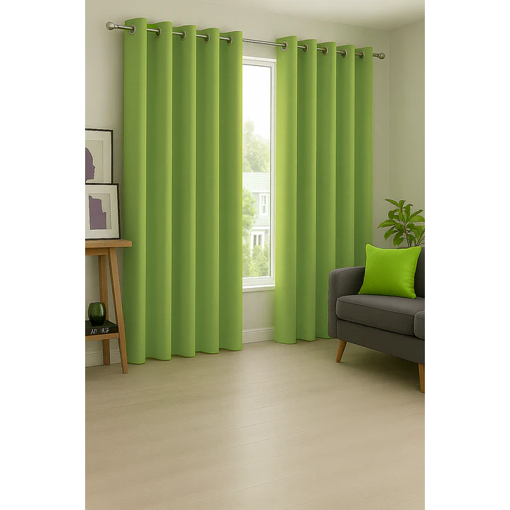 Cortina Blackout 100% Engomada Termica Tela Ligera 140x225 - Microfibra Premium - 1 Paño Verde 5