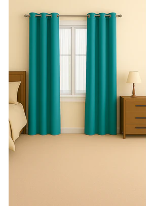 Cortina Blackout 100% Engomada Termica Tela Ligera 140x225 - Microfibra Premium - 2 Paños Verde