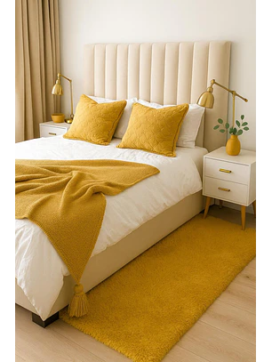 Alfombra Timmy Extra-peluda Lisa Amarillo Gold 55x145