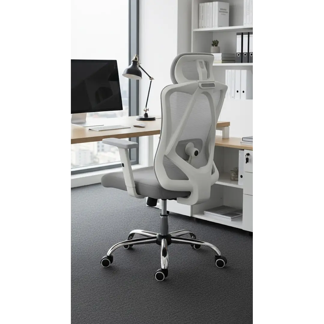 Silla de Oficina Gamer para Escritorio Gris 1