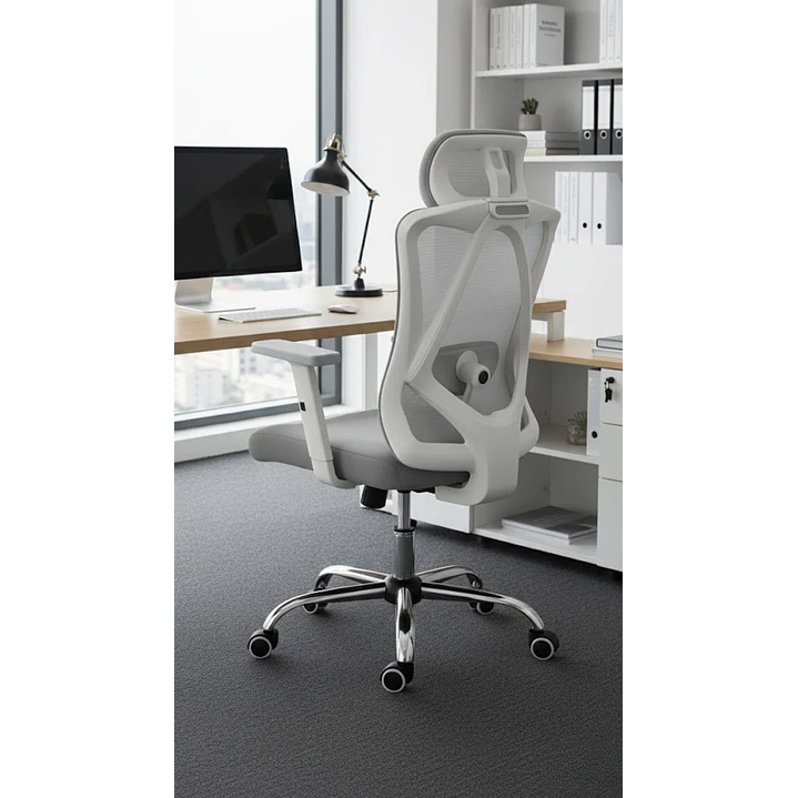 Silla de Oficina Gamer para Escritorio Gris 1