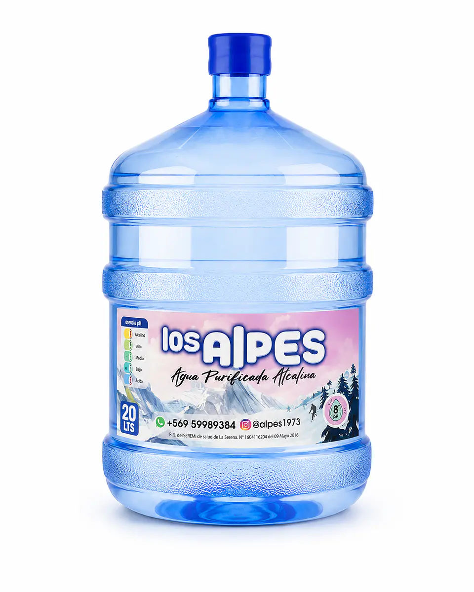 Recarga de agua alcalina Los Alpes 20 Lts 1