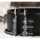 Aretes con topacio místico de imitación en corte redondo 5