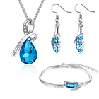 Conjunto moderno de 3 piezas con cristales azules gota 1