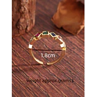 Anillo estilo vintage conpiedras sintéticas de colores en cortes varios en cobre chapado en oro 3