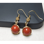 Aretes con ágata roja del Sur chapado en oro amarillo 1