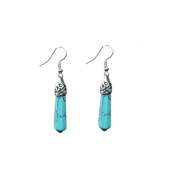 Aretes con turquesa natural en forma de gota 1