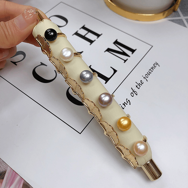 Anillo estilo marino con perla de agua dulce color rosa en talla ajustable 2