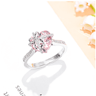 Anillo de corazón enlazado con morganita rosa de imitación en cobre blanco y talla ajustable 1
