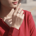 Anillo solitario con diamante de imitación corte redondo de 5mm 5