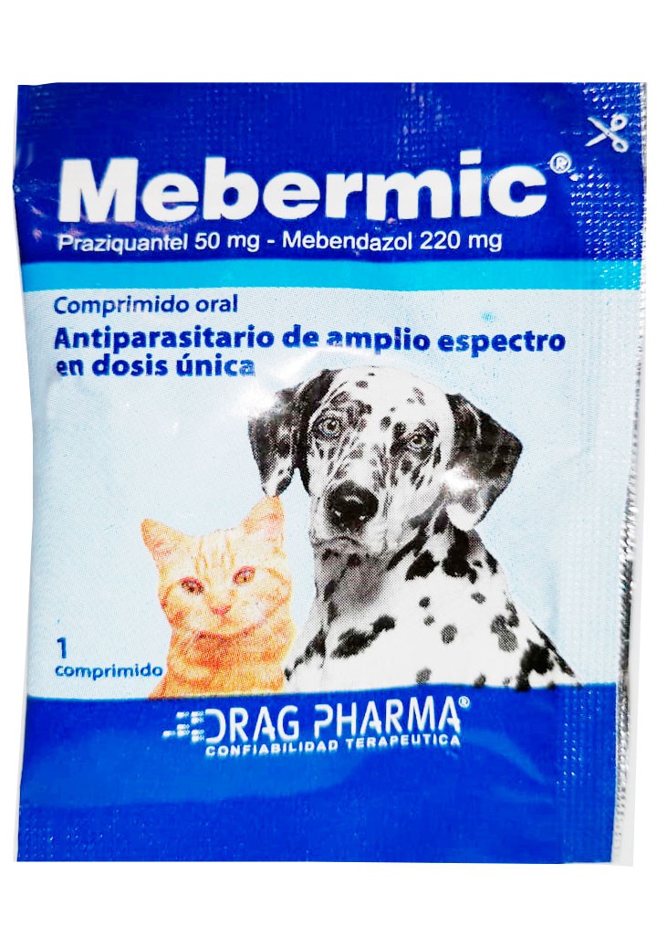 ANTIPARASITARIO MEBERMIC PERROS Y GATOS 1 COMPRIMIDO