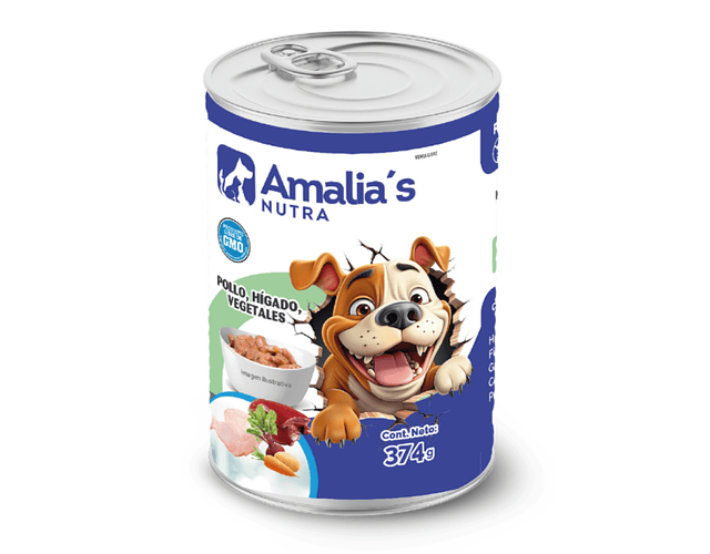 Comida Húmeda Amalia´s Nutra - Pollo,  Hígado y Vegetales