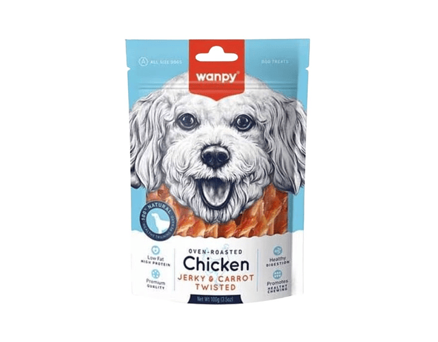 Wanpy Chicken Jerky & Carrot Twisted 