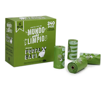 Bolsas Sanitarias Poopa Bag, 16 rollos 